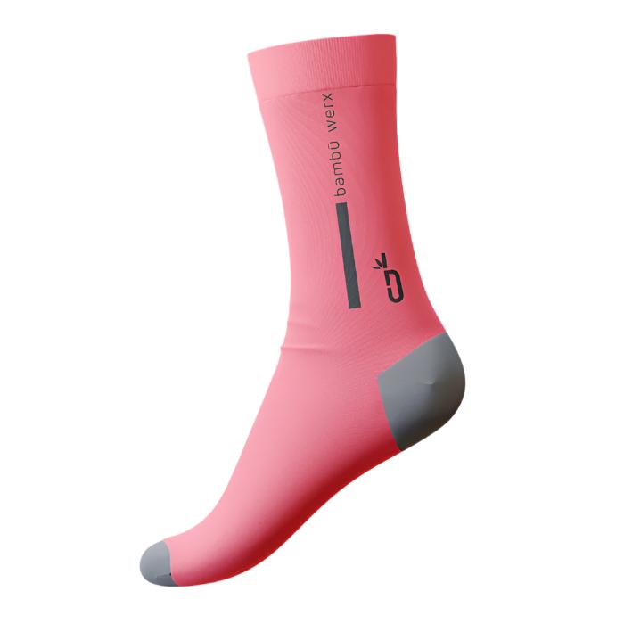 Performance Socks - Vertical Stripe/Logo Socks Bambū Werx S/M Pink