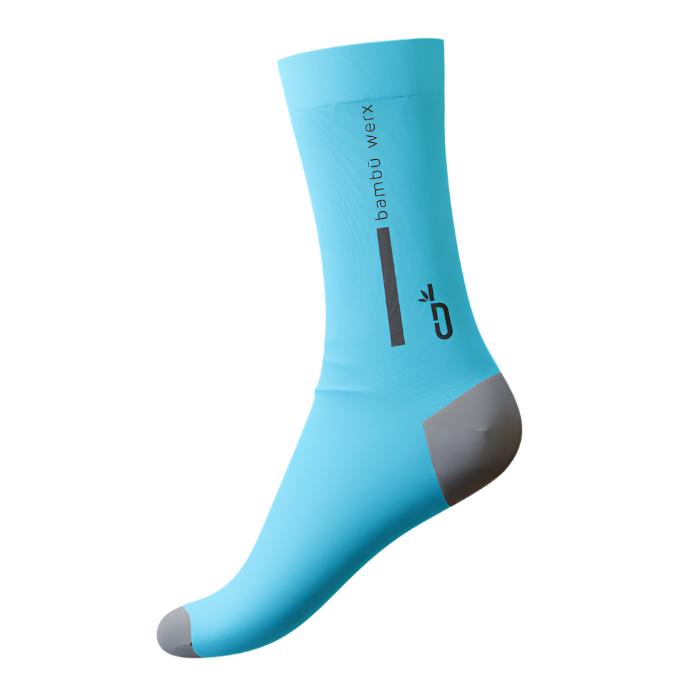 Performance Socks - Vertical Stripe/Logo Socks Bambū Werx S/M Blue