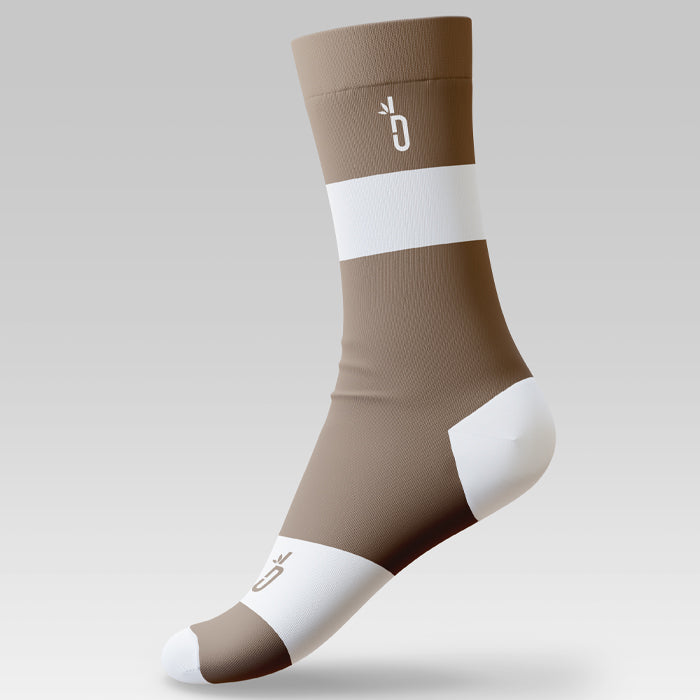 Performance Socks - Horizontal Stripe Socks Bambū Werx S/M Beige/White