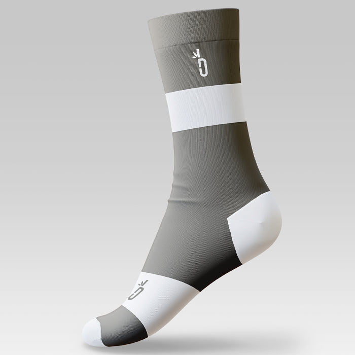 Performance Socks - Horizontal Stripe Socks Bambū Werx S/M Grey/White