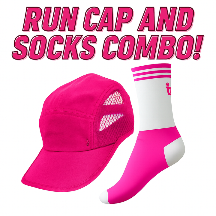 Run Cap & Performance Socks Combo Bambū Werx Pink S/M