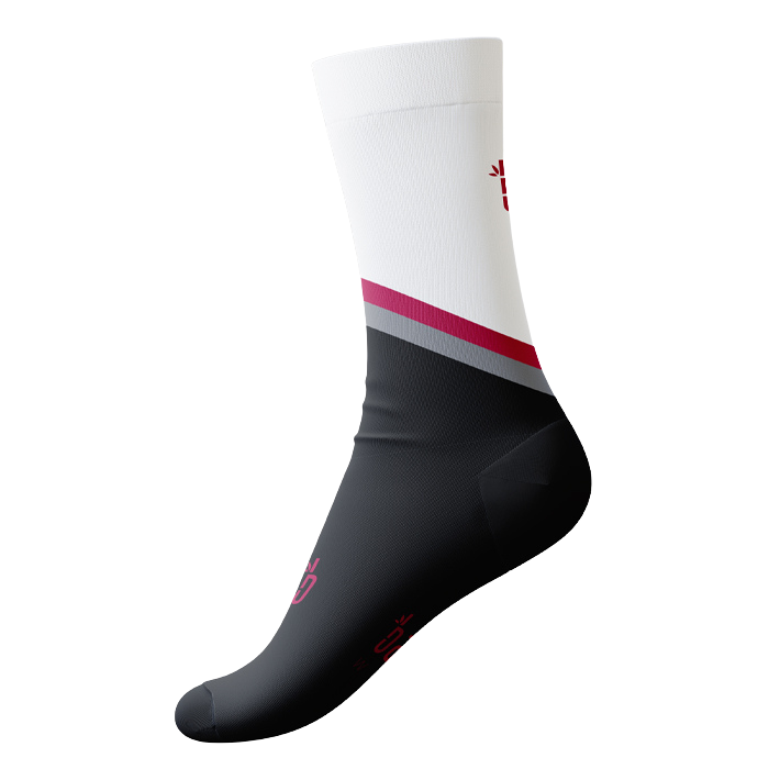 Performance Socks - Red/Grey Traditional Socks Bambū Werx S/M