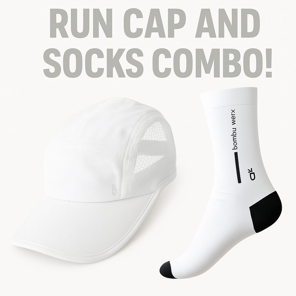 Run Cap & Performance Socks Combo Bambū Werx White S/M
