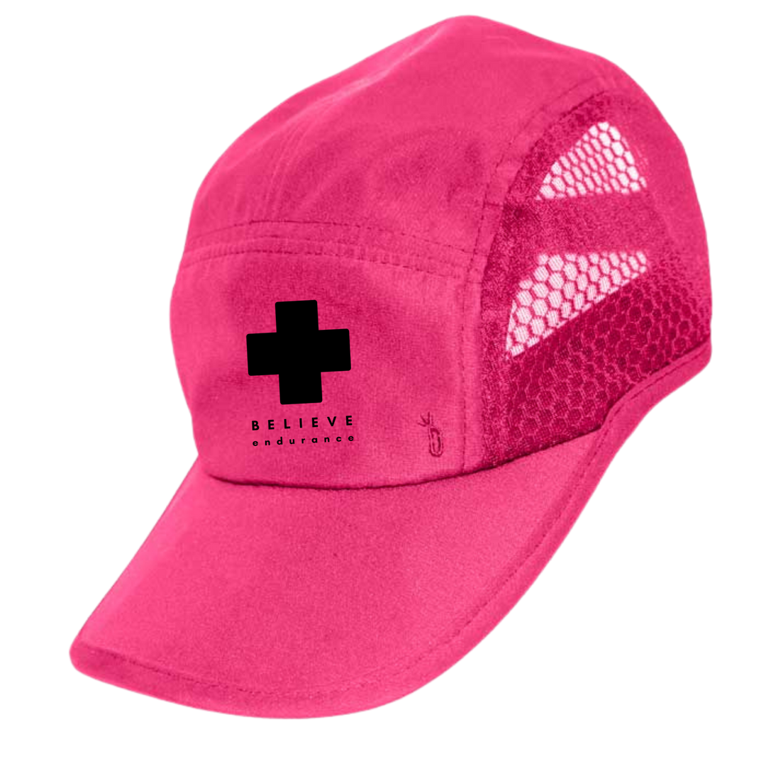 Believe Endurance Run Caps (New!) (Pre-Order) Headware Bambū Werx Pink Cross