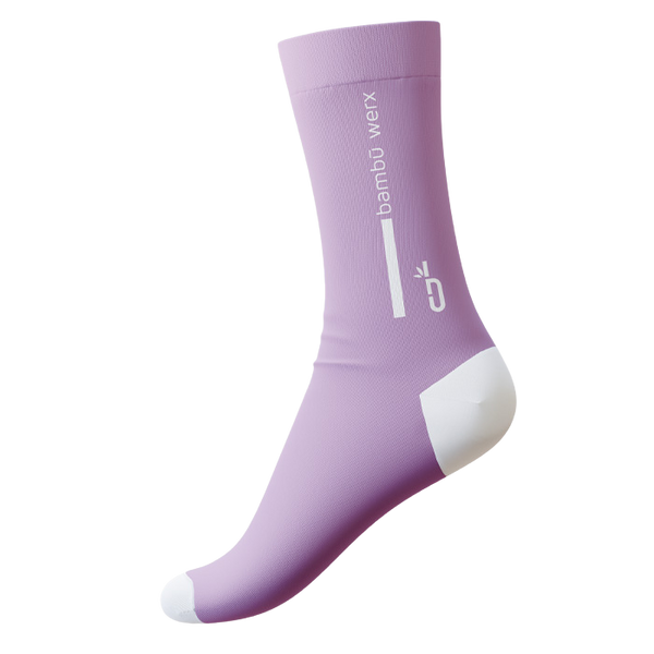 Performance Socks - Vertical Stripe/Logo (New Lilac Color