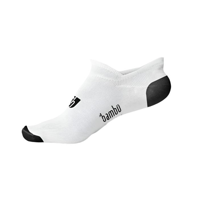 No-Show Socks - Pro Socks Bambū Werx S/M White w/ Black Complement