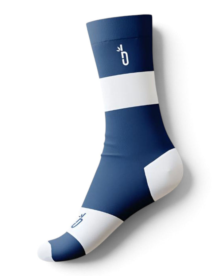 Bamboo Performance Socks – Horizontal Stripe Socks Bambū Werx S/M Navy/White