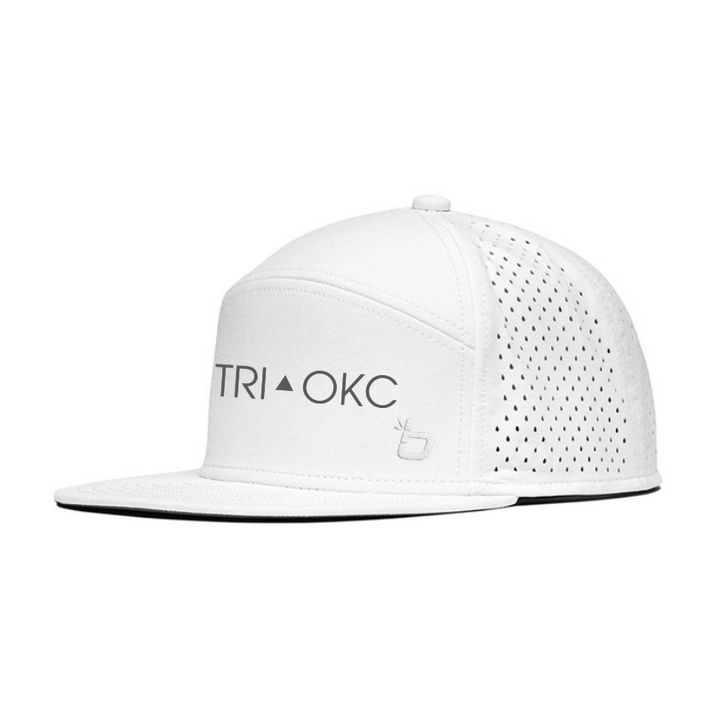 TRI-OKC Bamboo Trucker - Flat Brim Headware Bambū Werx M/L Adjustable (55-59cm) White Flat-Brim