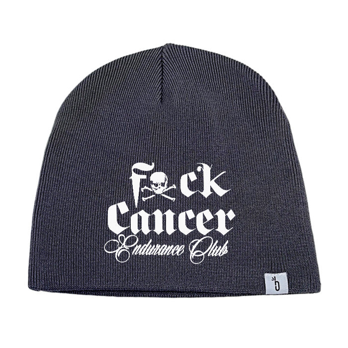 Fxck Cancer Endurance Club Beanie Headware Bambū Werx Charcoal Grey M/L (Standard Top)